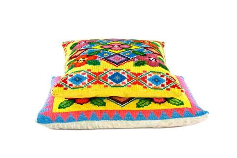 Pillows with a pattern Stock Photos