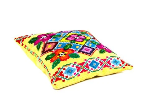 Pillows with a pattern Stock Photos