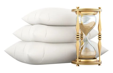 Pillows with sandglass, 3D rendering Stock Illustration