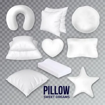 Pillows For Sleeping In Different Form Set Vector Illustrazione stock