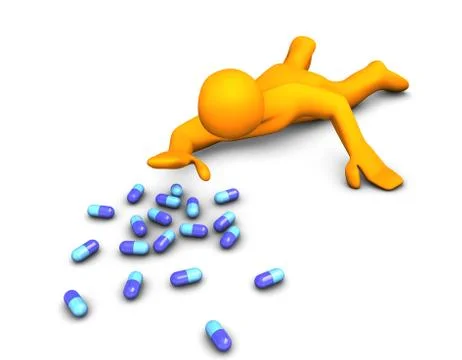 Pills addiction Stock Illustration