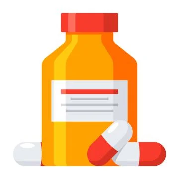 Pills and Bottle Stock Illustration