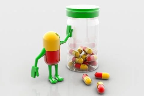 Pills and bottle. Stock Illustration