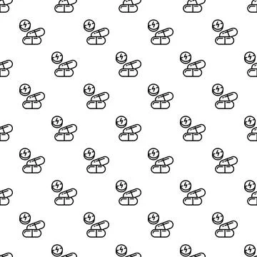 Pills and capsules repeating pattern showing energy concept Illustrazione stock