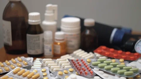 Pills And Drugs On A Table 動画素材 127635759