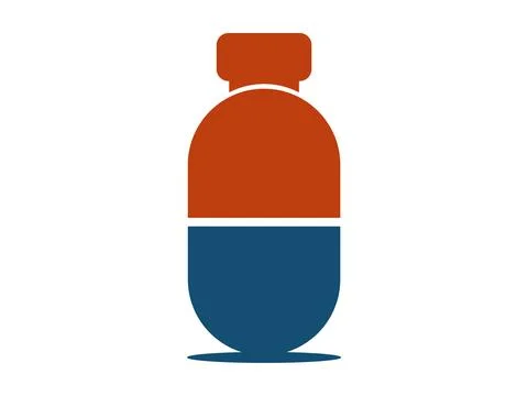 Pills and Lab Bottle Icon, Medical, Pharmacy, and Healthcare Vector Illustr.. Stock Illustration