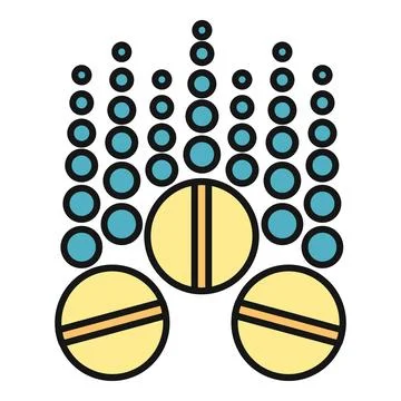 Pills and small blue bubbles forming an equalizer イラスト素材