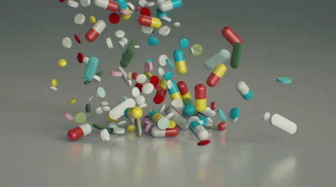 Pills and supliments pile Stock Footage 42974791