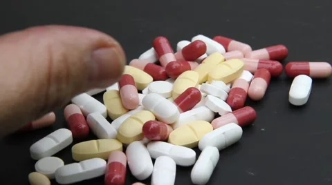 Pills and tablets Stock Footage 64093775