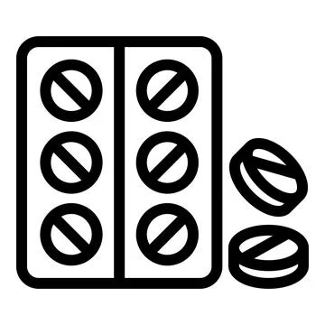 Pills aspiring icon outline vector. Health aid medication Stock Illustration