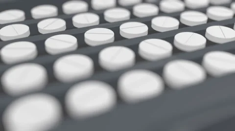 Pills on the assembly line Stock Footage