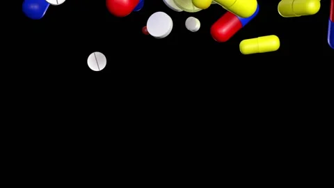 Pills on a black background 스톡 동영상 132673491
