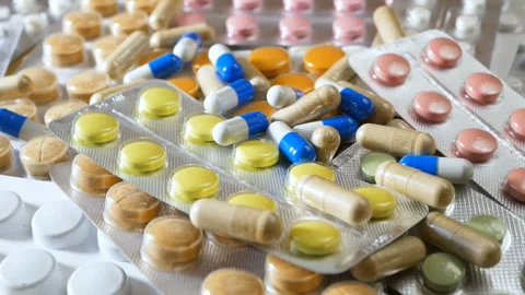 Pills in blister Stock Footage 87256381