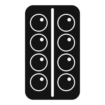 Pills blister icon simple vector. Resistance strong potion Stock Illustration
