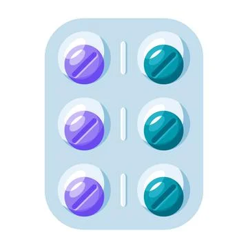 Pills in blister Stock Illustration