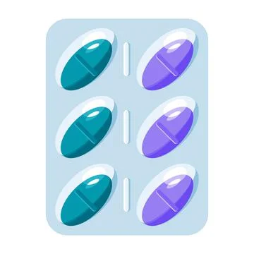 Pills in a blister Stock Illustration