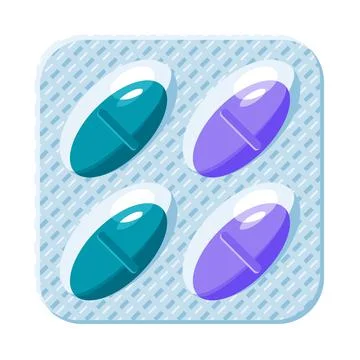 Pills in a blister Stock Illustration