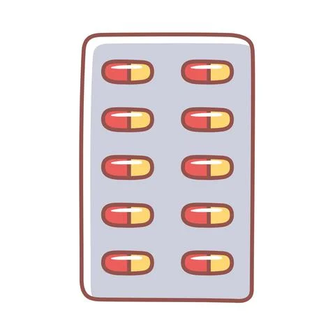 Pills in blister pack Stock Illustration