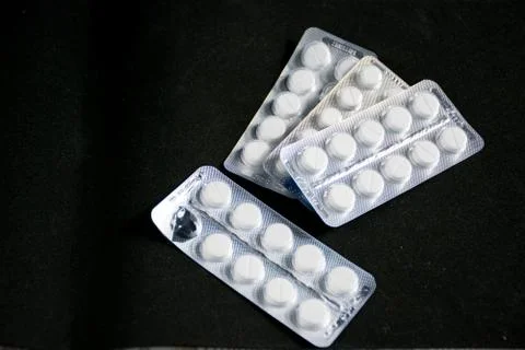 Pills in blister pack Stock Photos