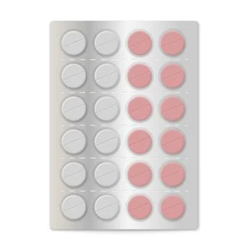 Pills in a blister pack. Vector illustration Stock Illustration