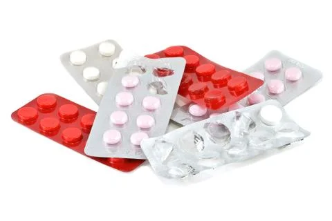 Pills in blisters Stock Photos