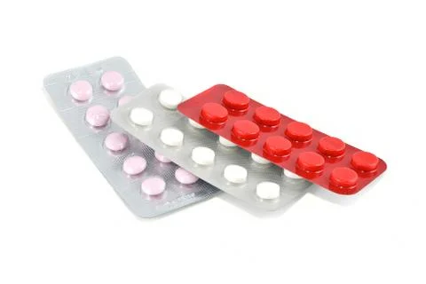 Pills in blisters Stock Photos