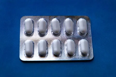 Pills on the Blue Stock Photos