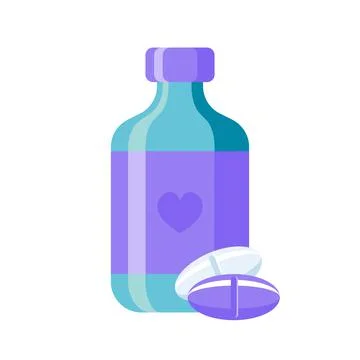 Pills in a bottle Illustrazione stock