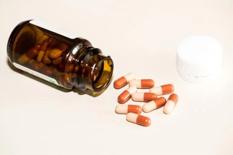 Pills from bottle 写真素材