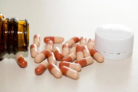 Pills from bottle 写真素材