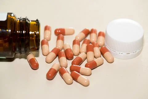 Pills from bottle 写真素材