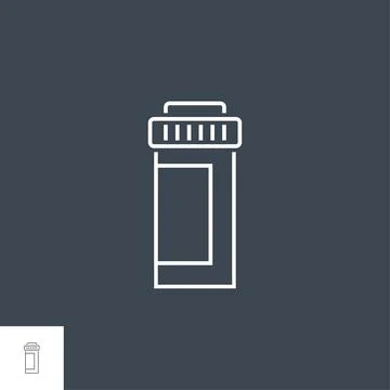 Pills Bottle Vector Icon Stock Illustration