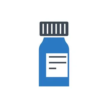 Pills Bottle Vector Icon Stock Illustration