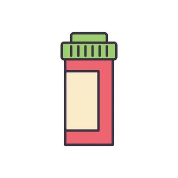 Pills Bottle Vector Icon Stock Illustration