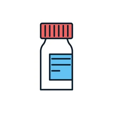 Pills Bottle Vector Icon Stock Illustration