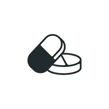 Pills in capsule and tablet form. Vector illustration. Stock Illustration
