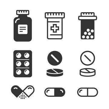 Pills capsules icon in flat style. Medical tablet vector illustration on is.. Illustrazione stock