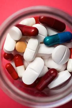 Pills close up Stockfoto's