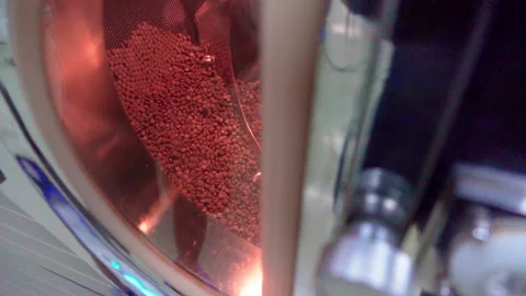 Pills in Coating machine slowmotion 100fps Video stock 156123879