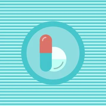 Pills color flat icon Illustrazione stock