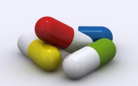 Pills concept  3d illustration Stock Illustration