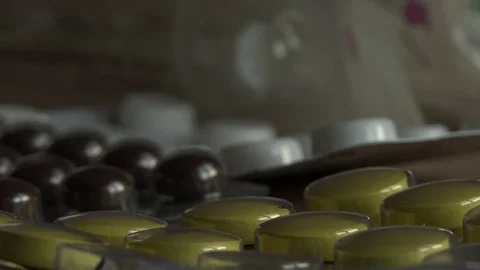 Pills of a different color. Video stock 75191072