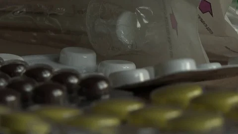 Pills of a different color. Video stock 75204841