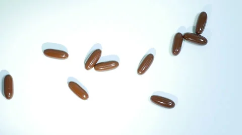 Pills drop bright Stock Footage 62679835