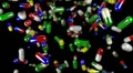 Pills drugs capsules falling slow motion closeup DOF loop HD Footage