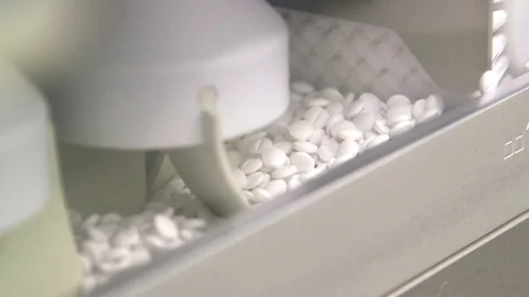 Pills factory machine Stock Footage 81903727