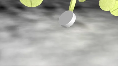 Pills fall on the gray floor 動画素材 132051238