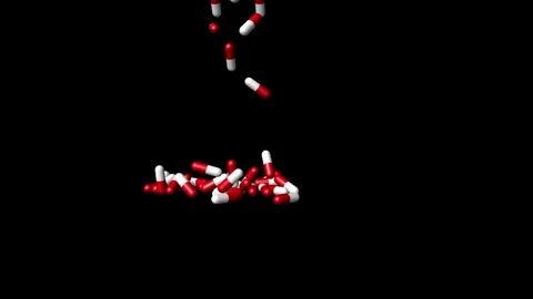 Pills Falling Down and Spilling on the floor Stock Footage 242473583