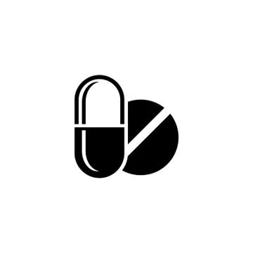 Pills Flat Vector Icon Stock Illustration