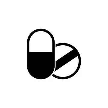 Pills Flat Vector Icon Stock Illustration